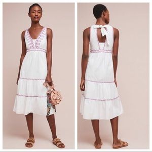Anthropologie white Selena swing dress size US 0